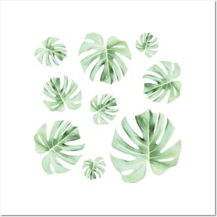 Tropical Green Leaves Posters and Art